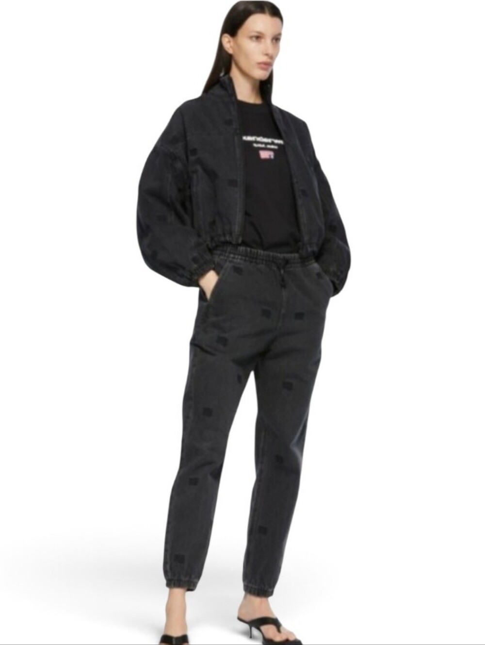 Alexander Wang Black Charcoal Boyfriend Jogger Jeans